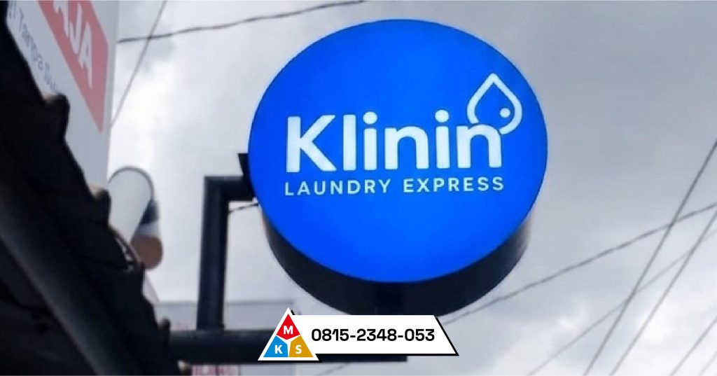Neon box akrilik bulat dengan visual stiker cutting